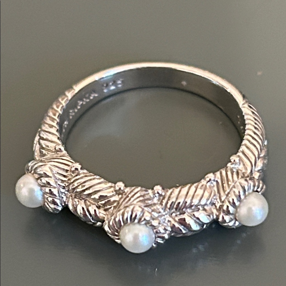 Judith Ripka sterling silver stack rings. Set of 3. Size 8 - Picture 10 of 14